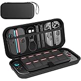 DUMVOIN Large Capacity Carrying Case for Nintendo Switch 2, Hard Protective Shell for Switch Console and Accessories with 10 Game Cartridges Bag, Portable for Travel Case (Black)