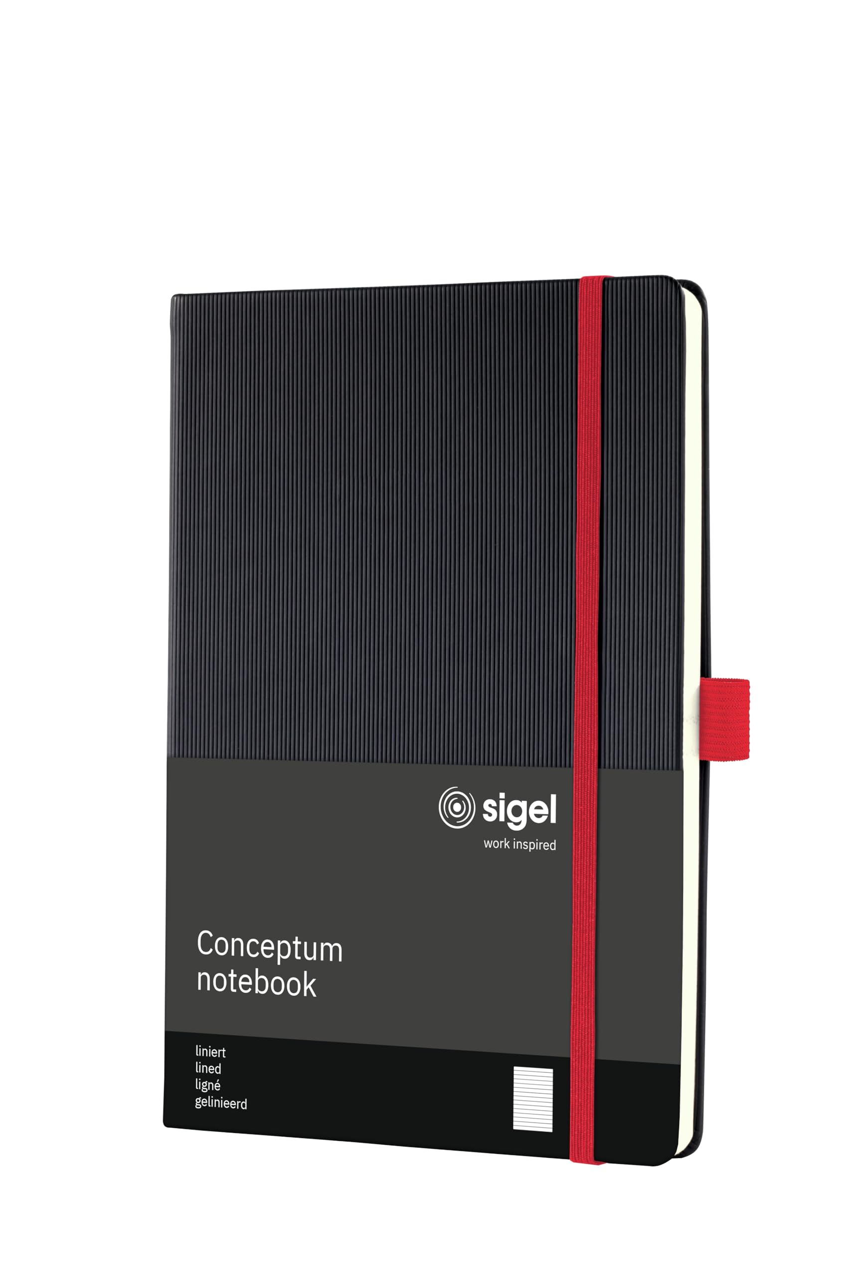 SIGEL CO663 Premium Notebook lined, A5, hardcover, Black, Red - Conceptum — image 1