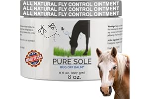 Bug Balm for Horses | Pure Sole Bug Off Balm | Helps Protect Ponies, Cows, Donkeys & Other Farm Animals |Sweet Itch Belly Balm Ointment| Safe for Face, Ears, Eyes, and Wounds, 8 oz.
