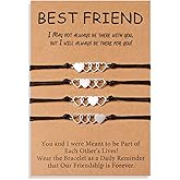 GBTBYS 2/3/4/5 Pcs Best Friend Bracelets Friendship Bff Matching Distance Heart Bracelet Birthday Galentines Valentines Day Gifts for Her Sister Daughter Niece Granddaughter