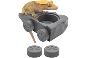 Pangea Silicone Gecko Feeding Ledge - Magnetic Mini Food Dish for Reptile Tank - 4.125" x 2.625" x 1.18" - Fits 0.5oz Cups (Gray)