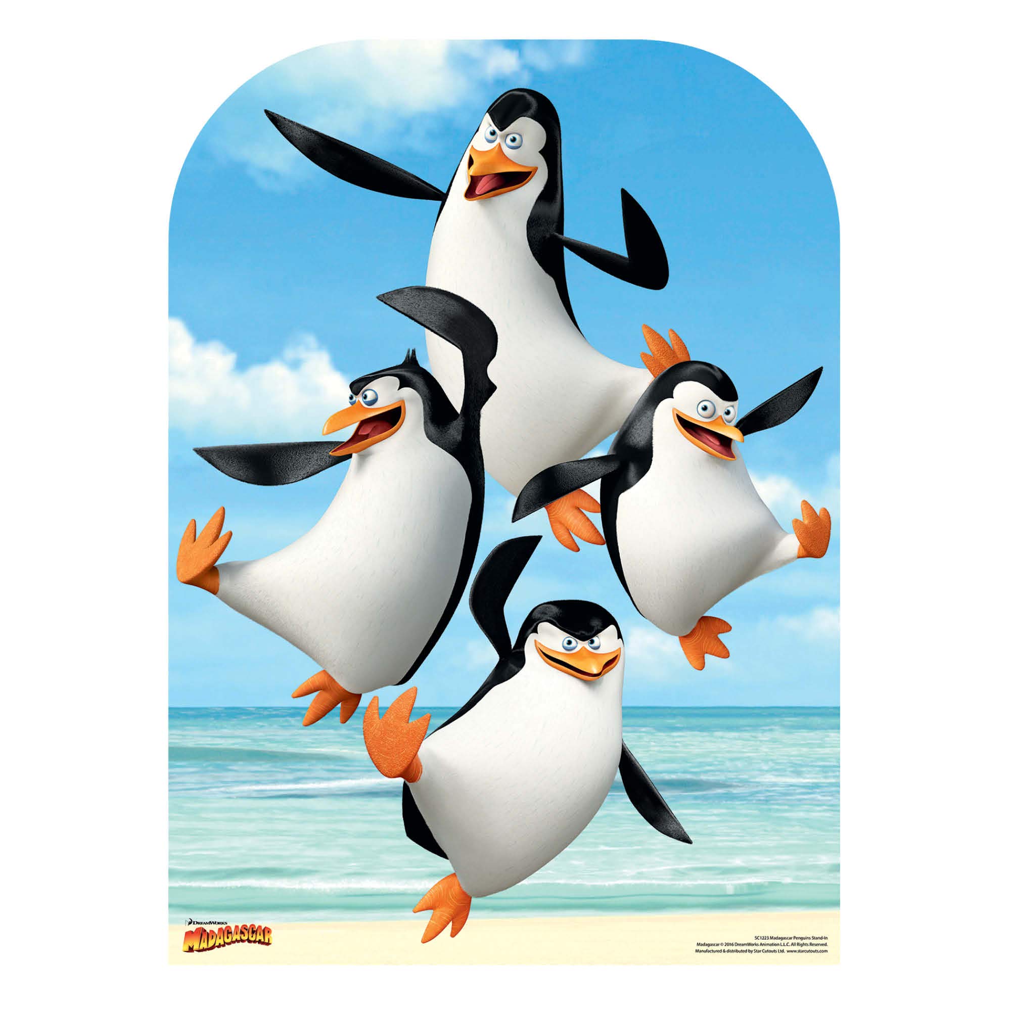 STAR CUTOUTS SC1223 Madagascar Penguins Cardboard Cutout Stand-In - Animal Party Decorations & Madagascar Birthday Supplies