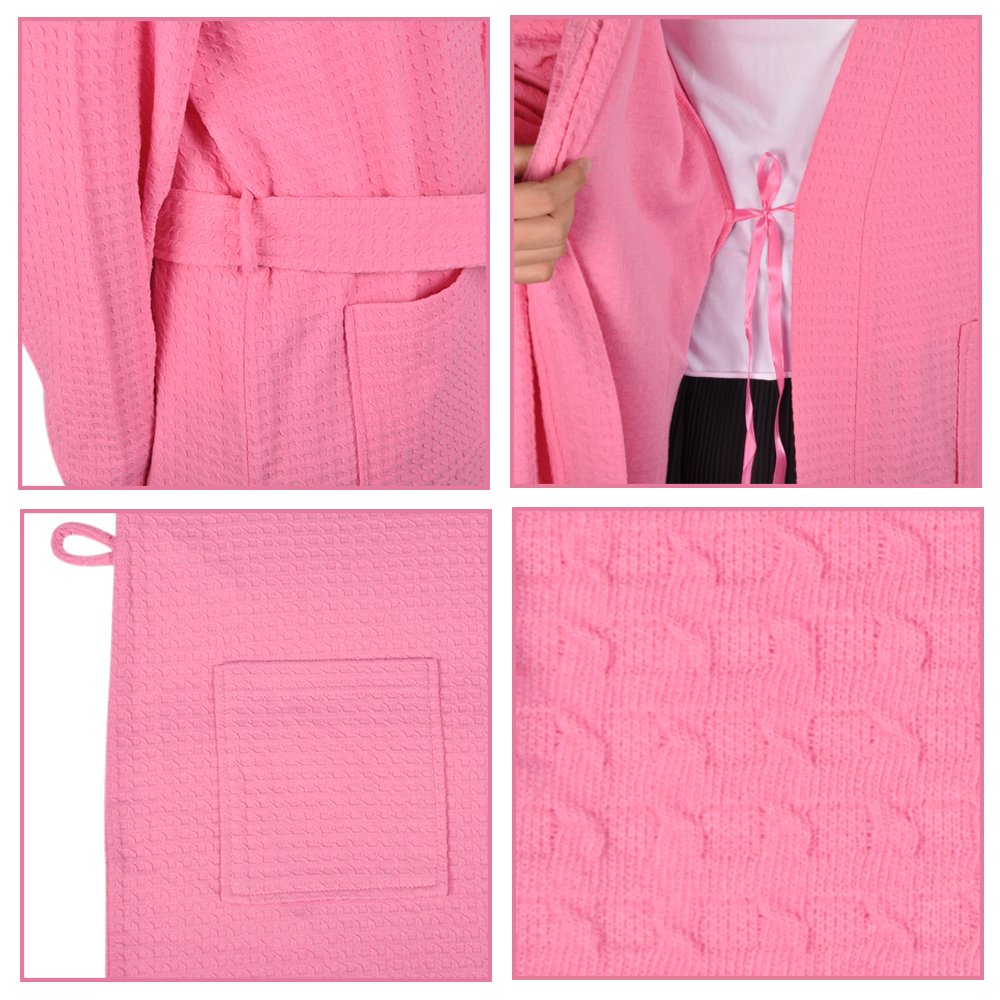 Cece Womens Robe Waffle Spa Bathrobe Lightweight Knee Length Hotel Sleepwear Aqua