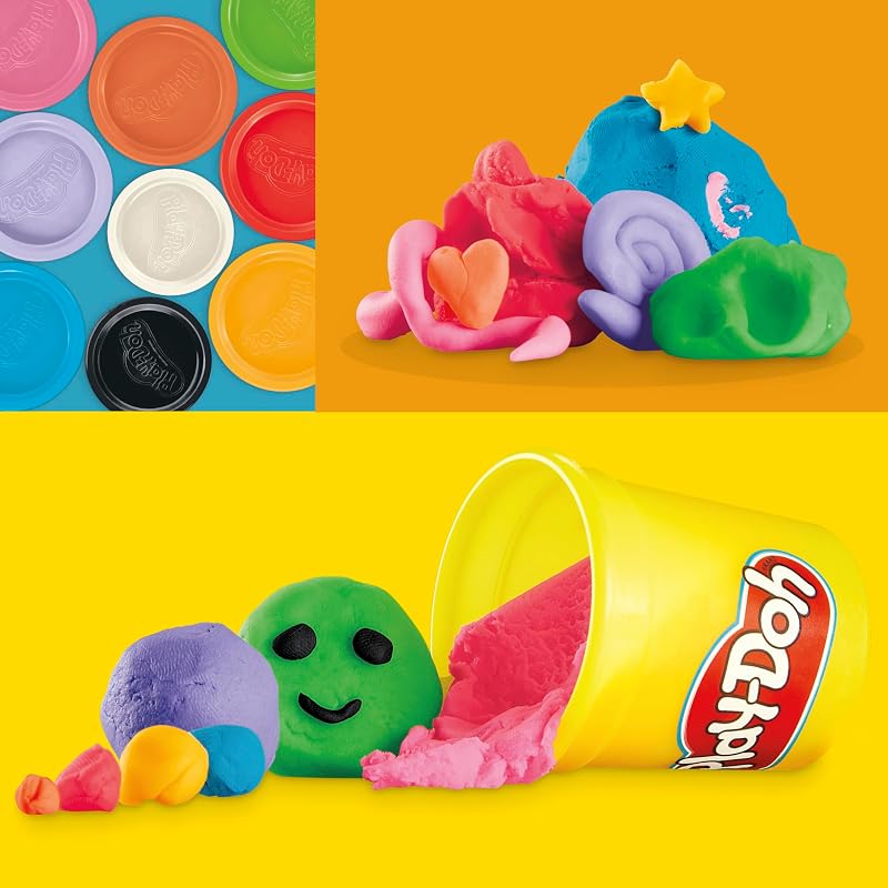 , Mes Couleurs préférées, Pack de 9 Pots de pâte à Modeler, Loisirs créatifs pour Filles et Garçons dès 2 Ans, Idèe Cadeaux pour Anniversaires