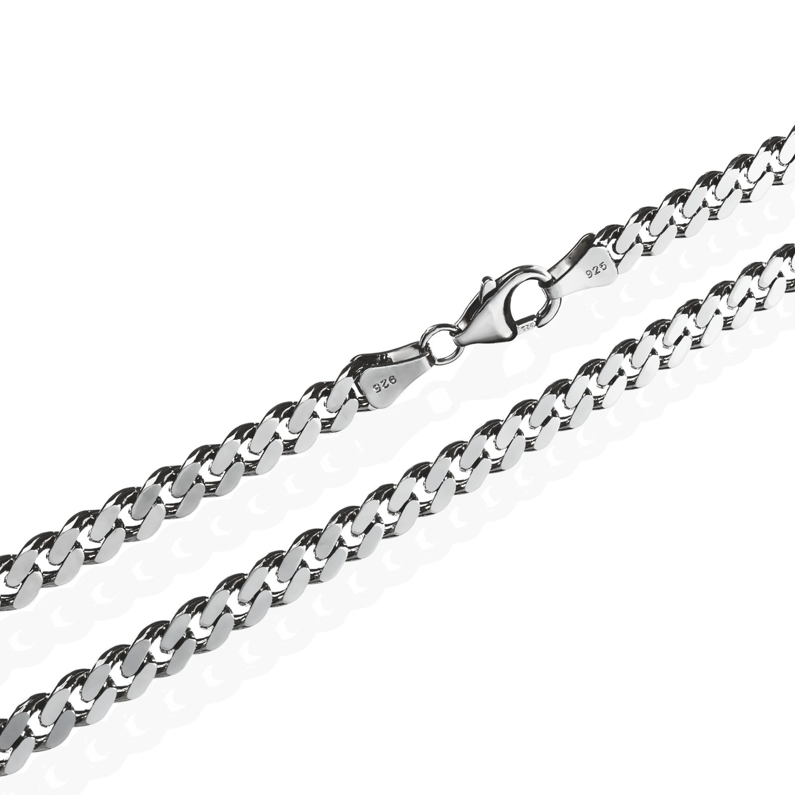 NKlaus 21cm Genuine 925 Sterling Silver Rhodium Plated Bracelet Solid Width 5,40mm, 13,2g