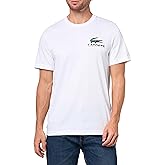 Lacoste Men's Crew Neck Short Sleeve Regular Fit Graphic T-Shirt, White, X-Large