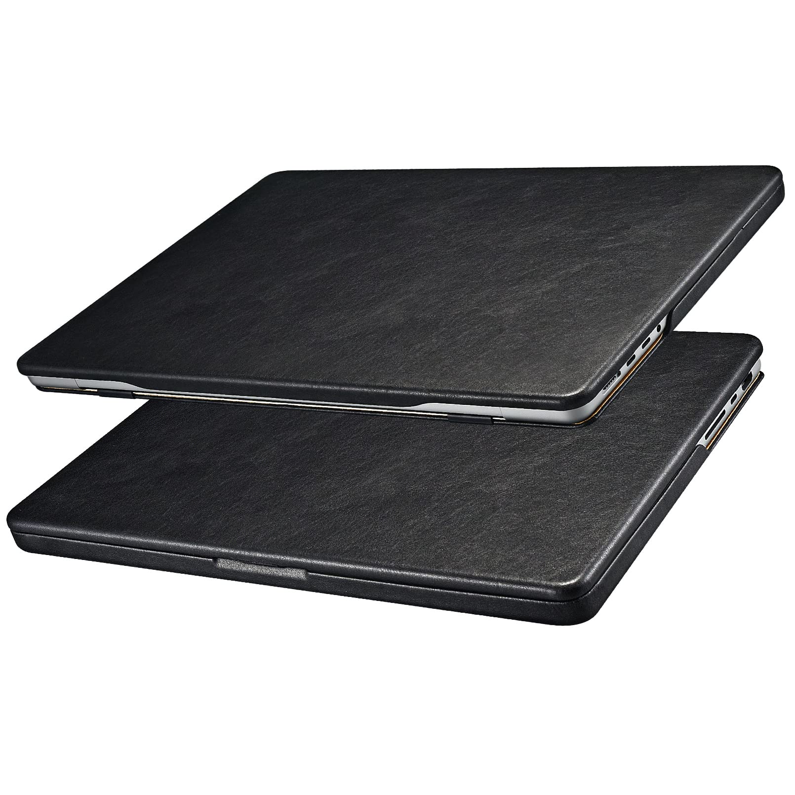 Leather Case for Macbook Air 15 2025 2024 2023 M4 M3 M2 A3241 A3114 A2941 Case, ICARER Premium Leather Utra Slim Protective Shockproof Case Cover Shell for Macbook Air 15 inch 2023-2025 (Black)