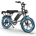 OUXI V8 Electric Bike for Adults, Electric Bicycles with 750W Motor 48V 15Ah Removable Larger Battery, Up to 31MPH 20'' Fat Tire E Bike Shi-Mano 7-Speed, Electric Mountain Bike, Black