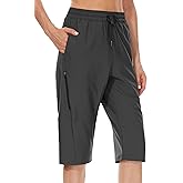 JENEARY Women‘s 15" Long Shorts Below The Knee Hiking Capris UPF50+ Quick Dry Bermuda Shorts