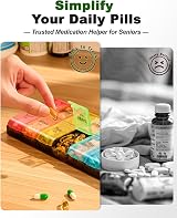 COLORWING Extra Large Pill Organizer 14-Compartment Twin Daily AM PM Rainbow view 7