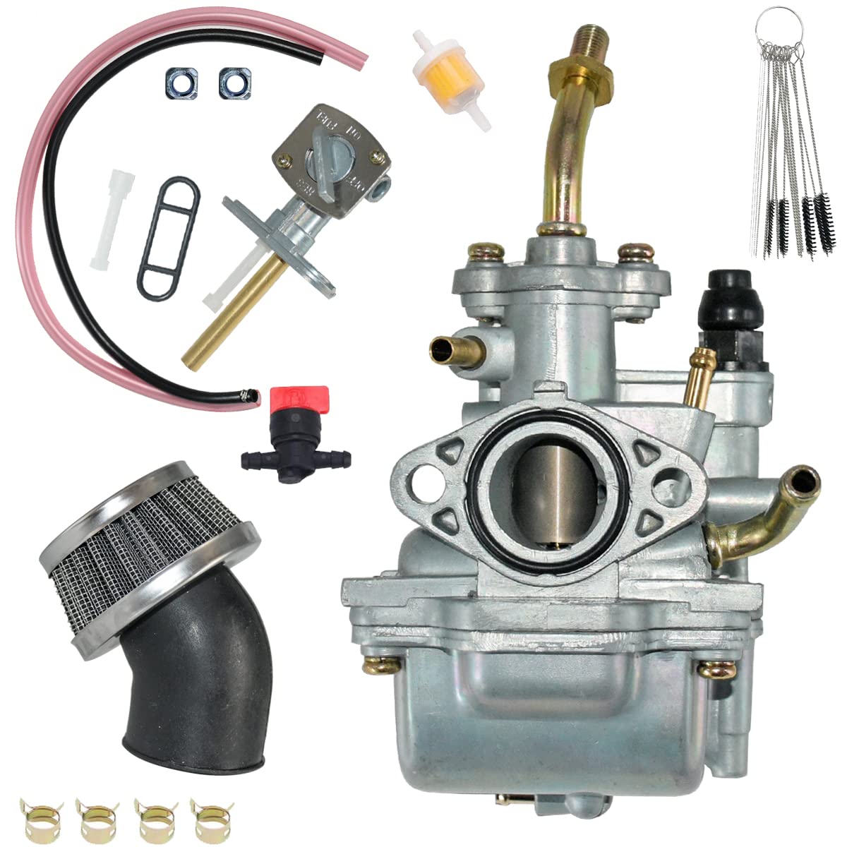 Photo 1 of JDLLONG TTR 90 Carburetor 2000-2003 for Yamaha TTR90E 2003-05 for TTR90EV 2006 for TTR90EW 2007 Carb 5HN-14101-01-00 5HN-14101-10-00 with Air Filter & Valve Petcock