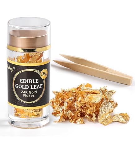 thumbnail image 2 of PEOVLVN Gold Flakes 5 Bottles - Edible Gold Leaf For Cake Decorating & Crafts 2 of 11