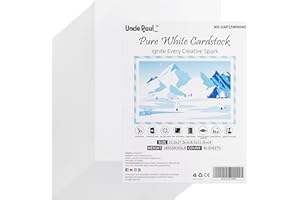 40 Sheets Pure White Cardstock - 8.5'' x 11'' Double-Sided Cover Card Stock 65lb Printer Paper Perfect for Scrapbooking, Craf