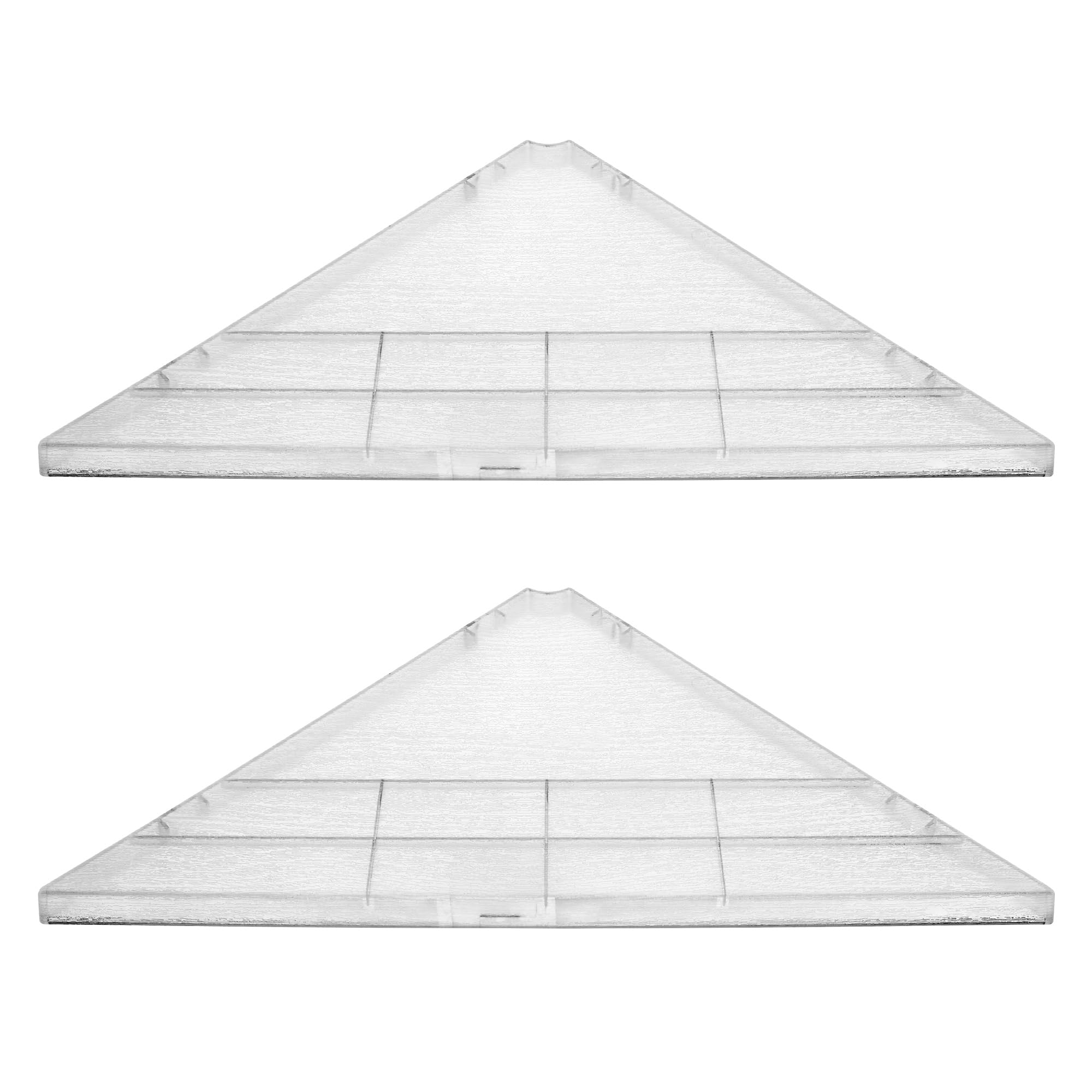 evron Corner Mounting Shelf Set of 2 – Easy to Install Floating Wall Shelves with Wood Grain Finish, Durable and Waterproof ABS Plastic for Kitchen, Bathroom, Living Room Home Décor (Clear)