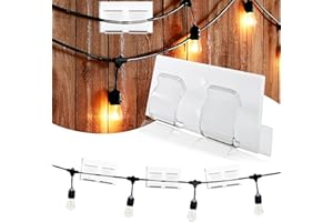 MIVERYEA Hooks for Outdoor String Lights, 30Pcs Heavy Duty Light Hook with Waterproof Adhesive Strips Outside Clear Cord Holders for Hanging Christmas Lighting UV-Resistant Sticky Rope Organizer