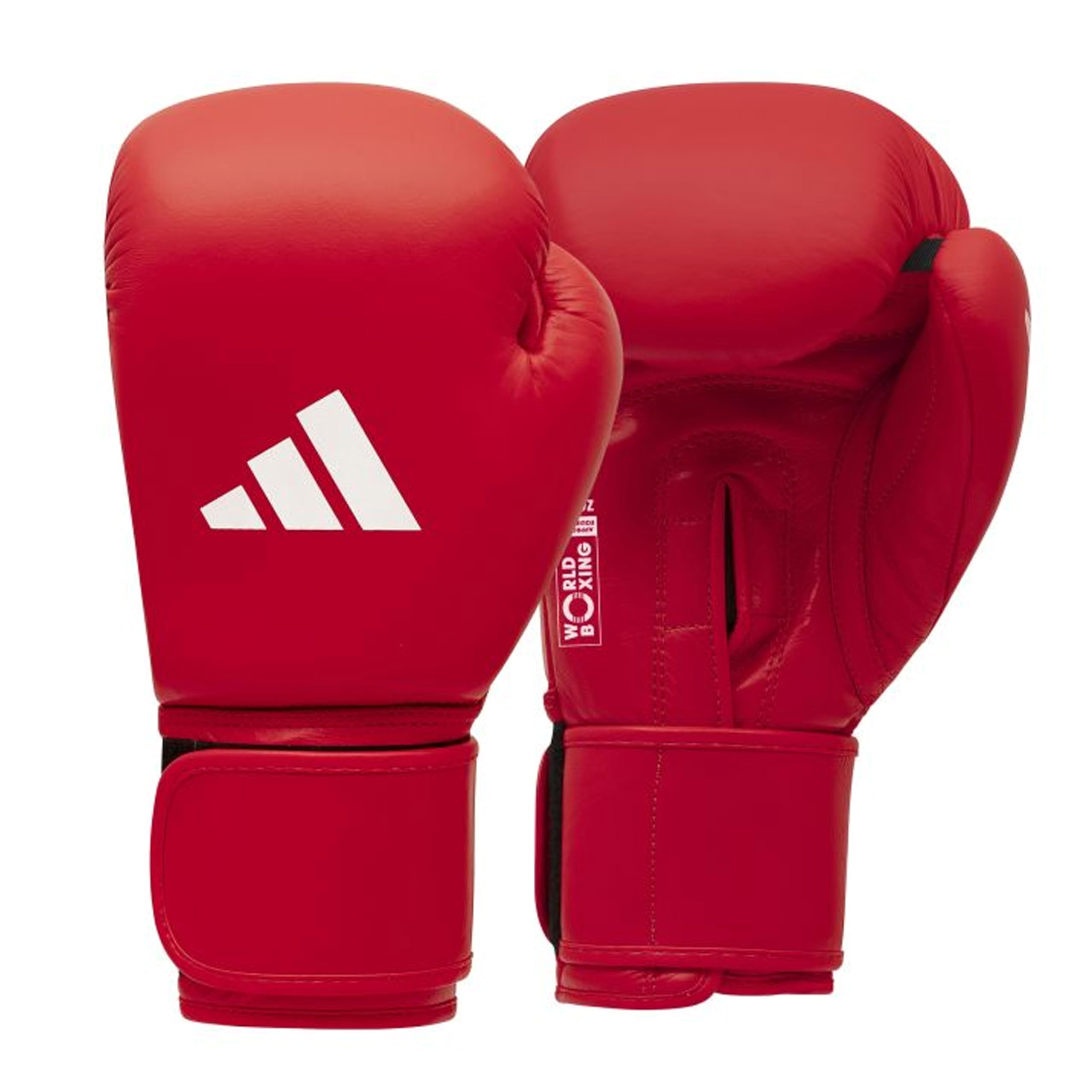 adidas World Boxing Licensed Gloves - 10oz, Red - Made of Leather, Suitable for Competition, High Compression Foam Padding for Optimal Shock Absorption, with Elasticated Strap — image 1