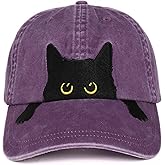 InnoBeta Black Cat Lovers Gifts for Women, Men, Adjustable Embroidered Hat for Birthday, Christmas