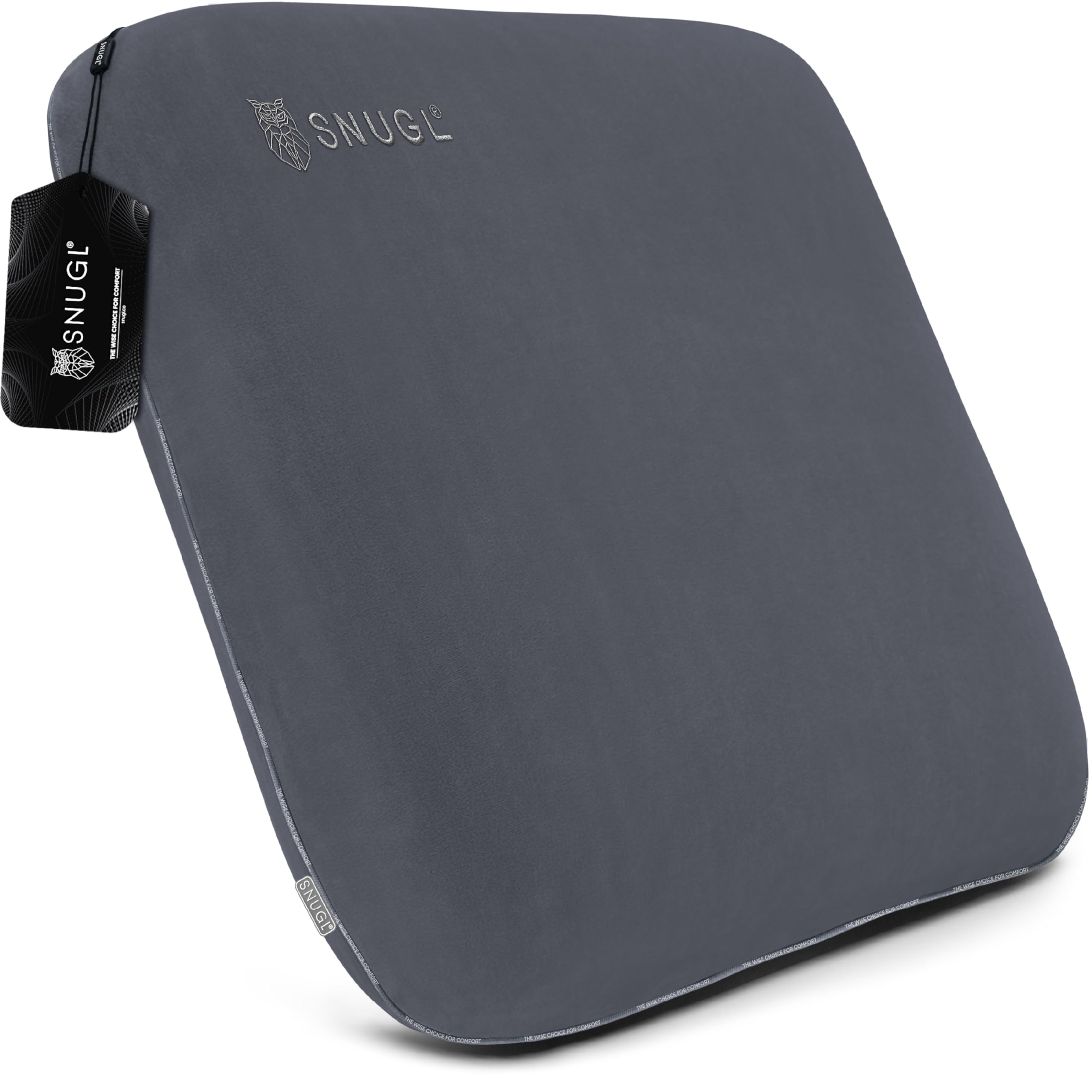 SNUGL Sofa Cushions 45cm x 45cm – Cushions with Covers Included – Memory Foam Sofa Pillows – Velvet Cushion – Hypoallergenic Washable Cover (Light Grey – 1 Cushion)