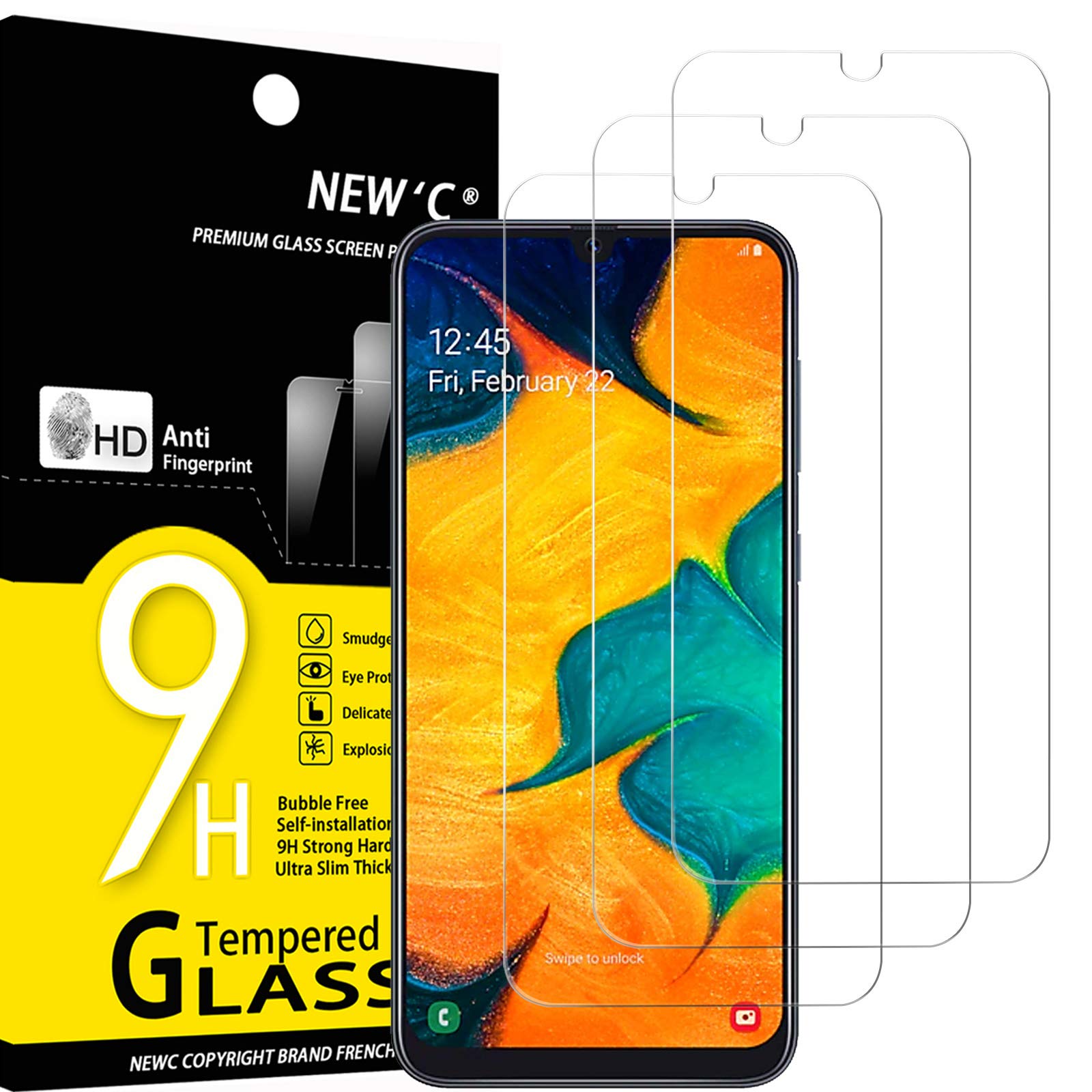 NEW'C 3 Pack Designed for Samsung Galaxy A30, M30, M30s Screen Protector Tempered Glass, Case Friendly Anti Scratch Bubble Free Ultra Resistant — image 1