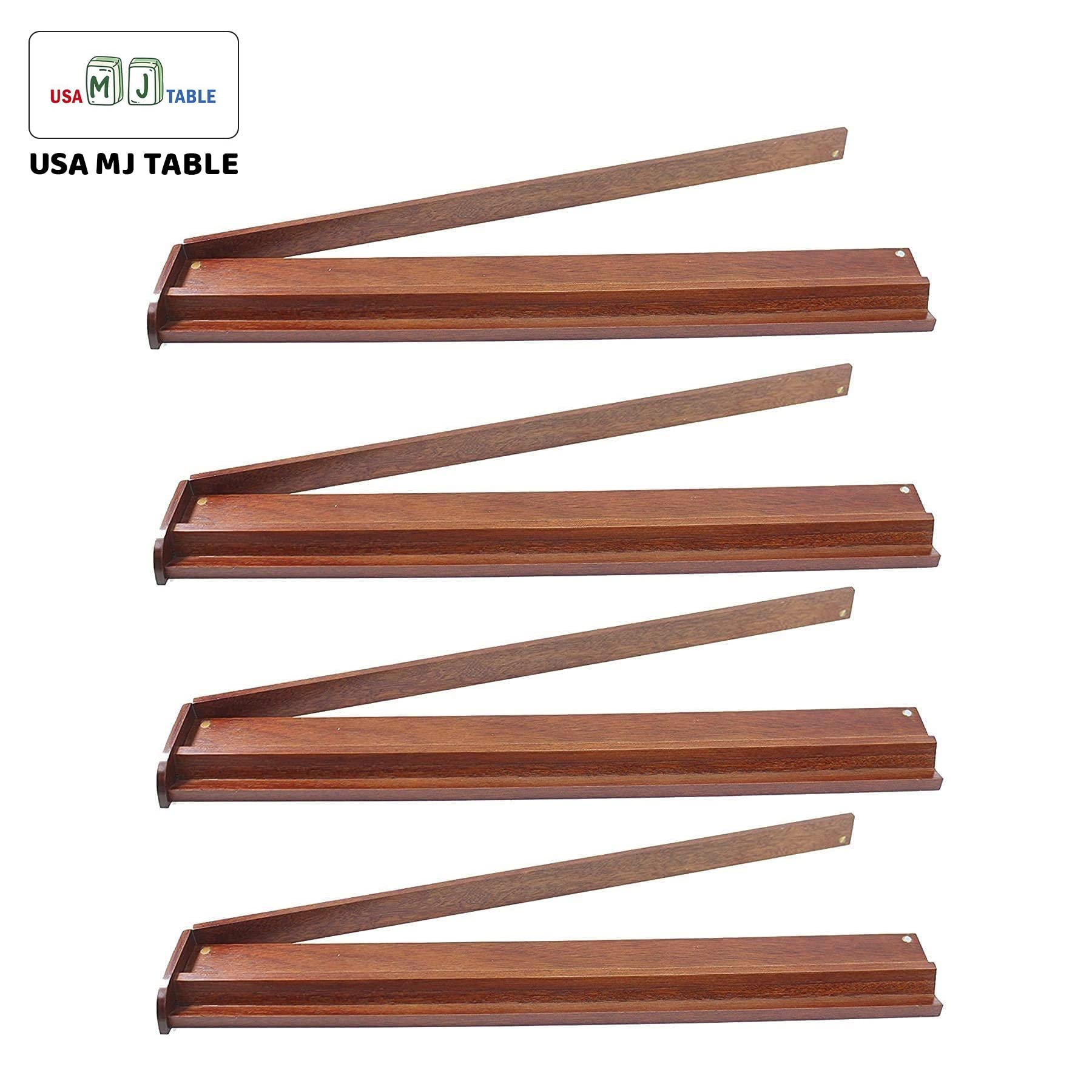 USA Mahjong Table Ultra-Thin Automatic Mahjong Table Roller Coaster Style, 36mm American Style Tiles Built-in Hard Table Cover Set of 4 19'' Wooden Pushers & Racks (Folding, Wooden)