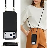 OHCOLDA Wallet Case Compatible with iPhone 17 Pro, RFID Blocking Card Holder Magnetic Flip Folio Purse, Shockproof Leather Cover with Crossbody Strap Case for iPhone 17 Pro 6.3'' 2025 Black