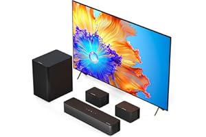 ULTIMEA 5.1 Virtual Surround Sound System for TV, 320W Peak Power, Sound Bar for TV with Adjustable Subwoofer, Surround Speak