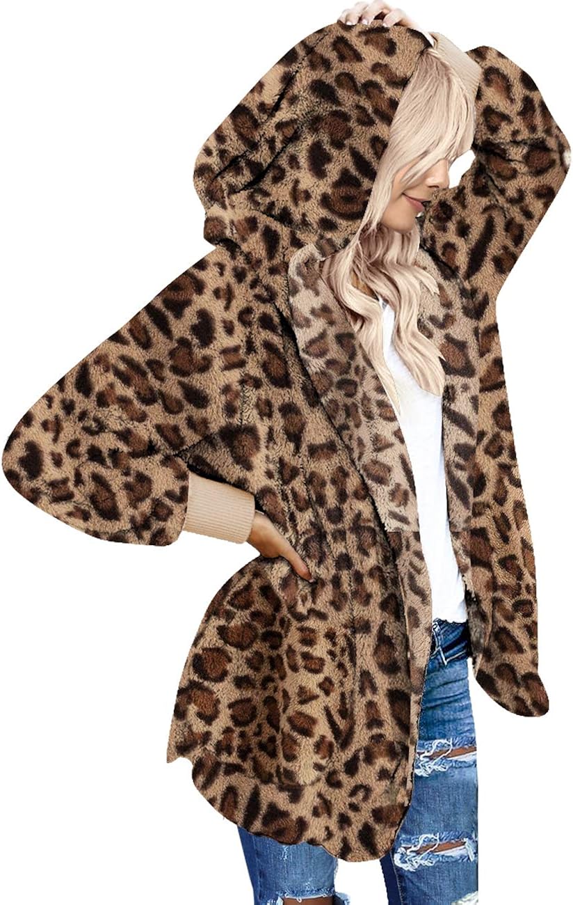 LookbookStore Women's Oversized Open Front Hooded Draped Pockets Cardigan Coat at  Women's Coats Shop