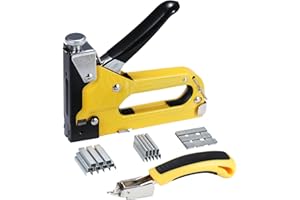 AIBOVI 3 in1 Staple Gun Heavy Duty,Upholstery Manual Brad Nailer Power Adjustment Stapler Gun for Wood,Crafts,Carpentry,Decoration DIY (Stapler Gun+3000pcs)
