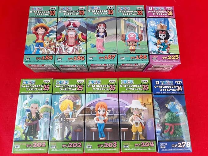 Amazon ワンピース ワールドコレクタブル フィギュア 麦わらの一味 10種まとめセット ルフィ ゾロ チョッパー サンジ ナミ ジンベエ など 303 フィギュア ドール 通販