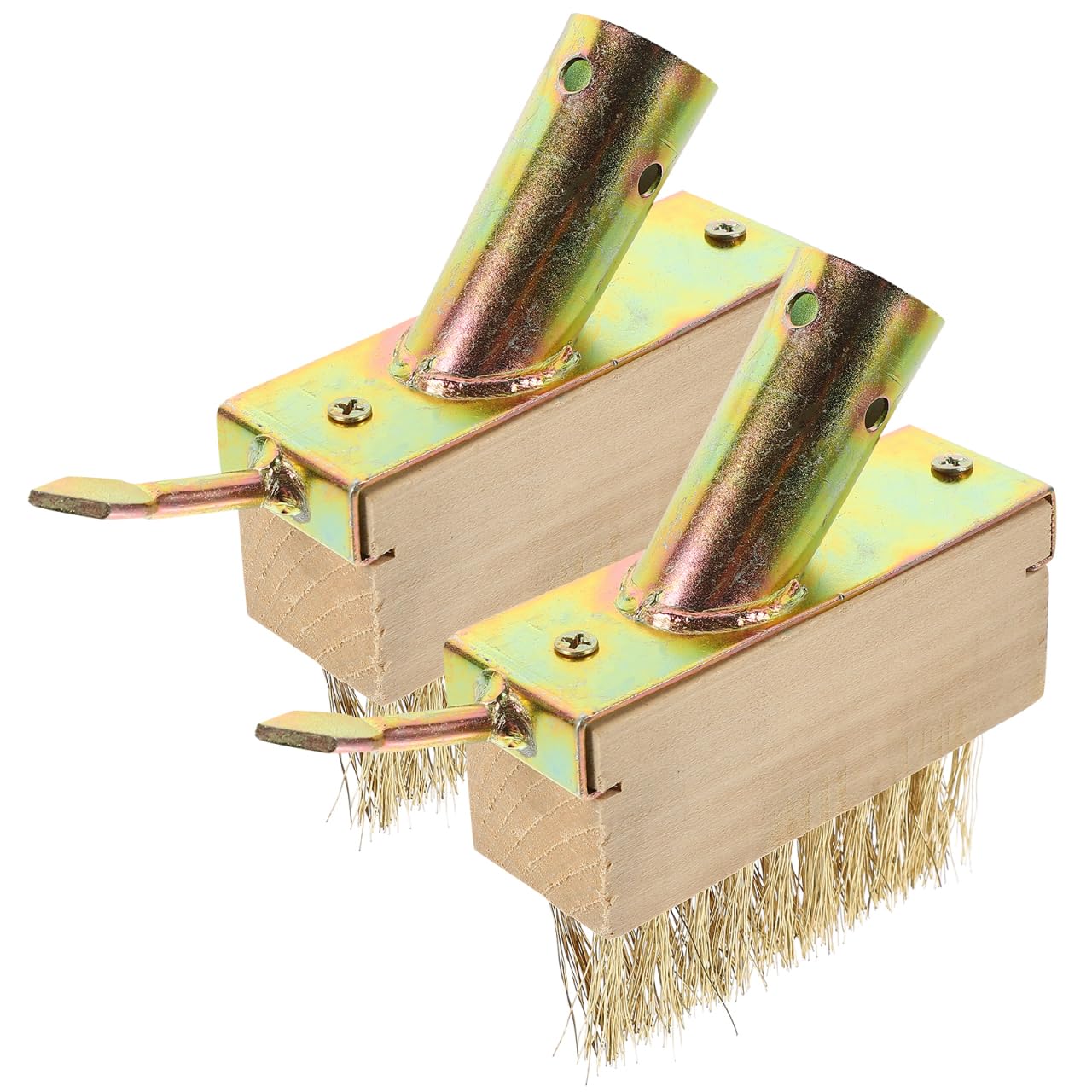 2PCS Weeding Brush for Cleaning Patios Block Paving and Driveway Patio Remover Tool with Angled Wire Bristles to Remove Weeds Moss Build-Up