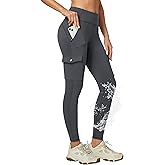 Ewedoos Hiking Pants Women Leggings with Zipper Pockets Water Resistant Workout Compression Leggings Tummy Control UPF50+