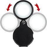 Uncle Paul 20X Pocket Magnifier Black Mini Folding Loupe 50mm Lens OS18 view 3