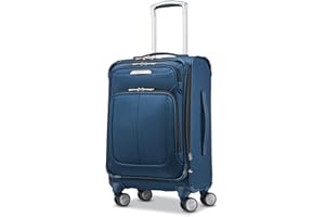 Samsonite Solyte DLX Softside Expandable Luggage with Spinner Wheels, Mediterranean Blue, Carry-On 20-Inch