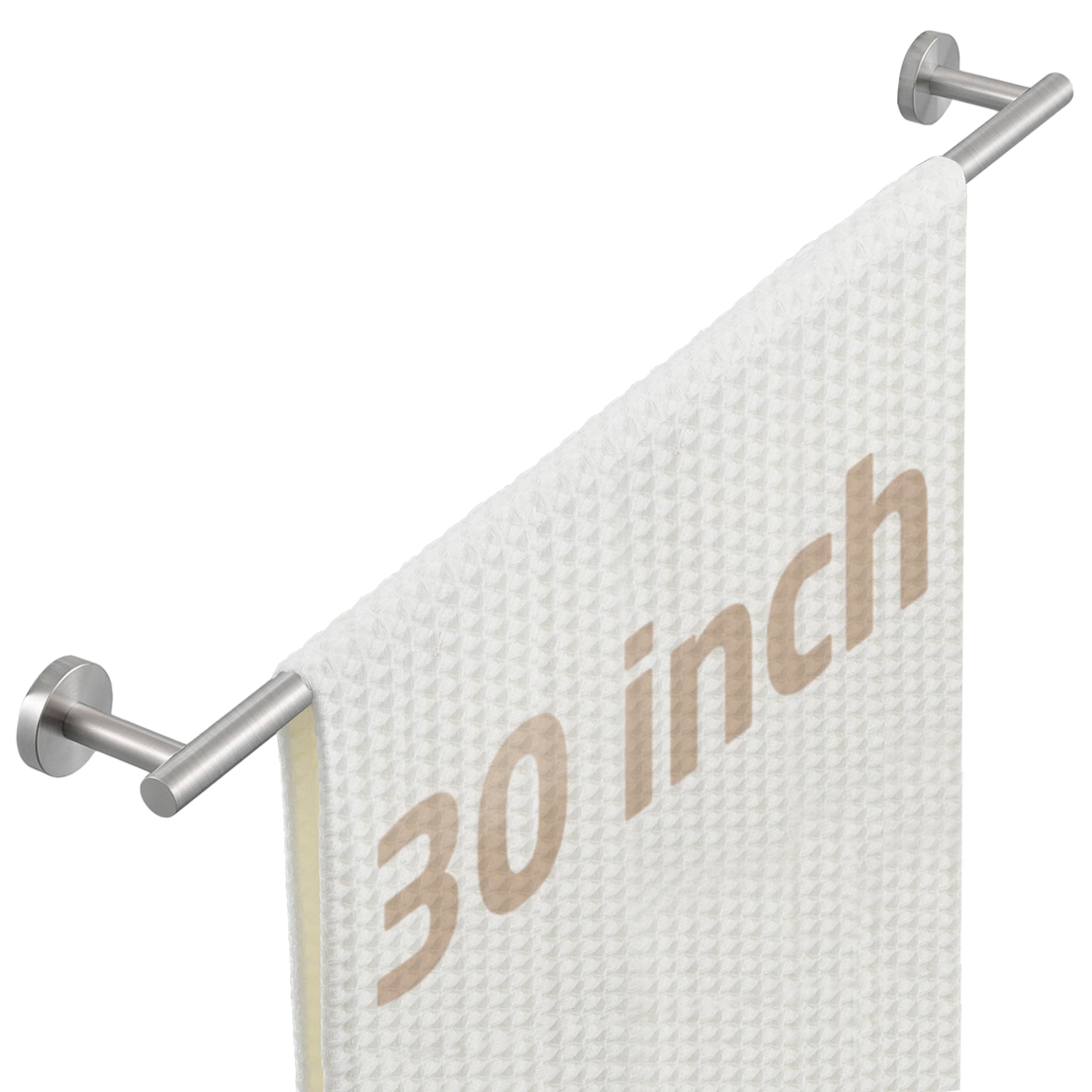 KES Bathroom Towel Rail 75 CM Hand Towel Holder, 18/8 Stainless Steel Towel Rack Total Length Towel Bar Brushed Finish Wall Mounted, A2000S76B-2