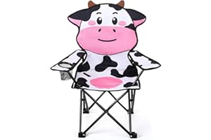 KABOER Kids Outdoor Folding Lawn and Camping Chair with Cup Holder and Carrying Bag, Children's Camping Chairs