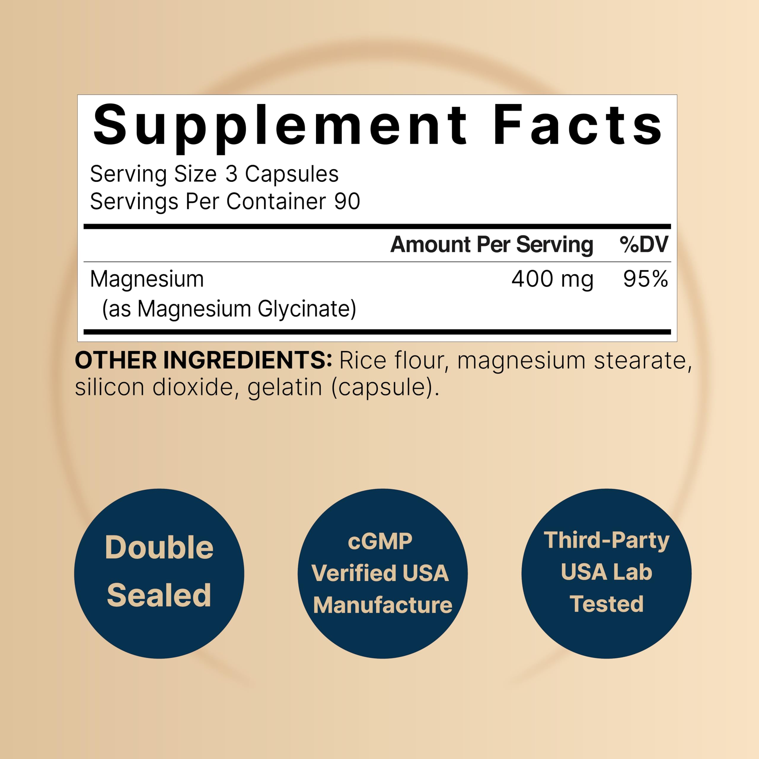 NatureBell Magnesium Glycinate 400mg Elemental, 270 Capsules | 100% Chelated for High Absorption | Supports Muscle, Bone & Heart Health | Non-GMO, Gluten-Free, Vegan