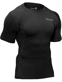Baleaf Men's Short Sleeve Running Fitness Workout Compression Base Layer Shirt