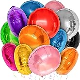 100 Pcs Round Foil Balloons, 18 Inch Colorful Round Mylar Helium Balloon for Party Decorations