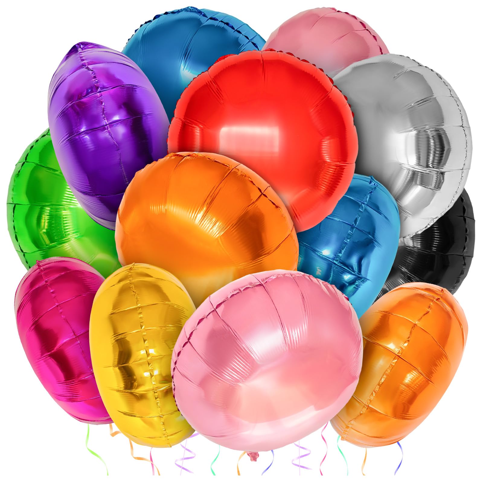 Photo 1 of 100 Pcs Round Foil Balloons, 18 Inch Colorful Round Mylar Helium Balloon for Party Decorations