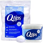 Q-tips Cotton Swabs 300 Count Vanity Tub + Super Jumbo Cotton Balls 100 Count for Home, First Aid and Beauty, Natural