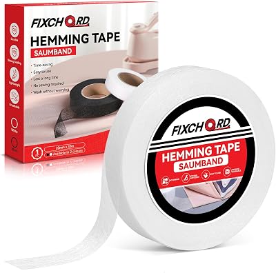 FIXCHORD Hemming Tape 30m 20mm Iron-On No Sewing White