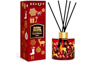 Xcleen Reed Diffuser Set, 6.7 Oz Holiday Morning Oil Diffuser Includes 6 Reed Sticks, Home Fragrance Scented Diffuser for Bathroom Office Shelf Decor