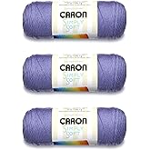 Caron Simply Soft Yarn for Crocheting &amp; Knitting, Lavender Blue, 3-Pack | #4 Worsted Medium, Soft 100% Acrylic Yarn for Crochet, Knitting, Blankets and Crafts, 315 Yards, 170.1g/6oz per skein