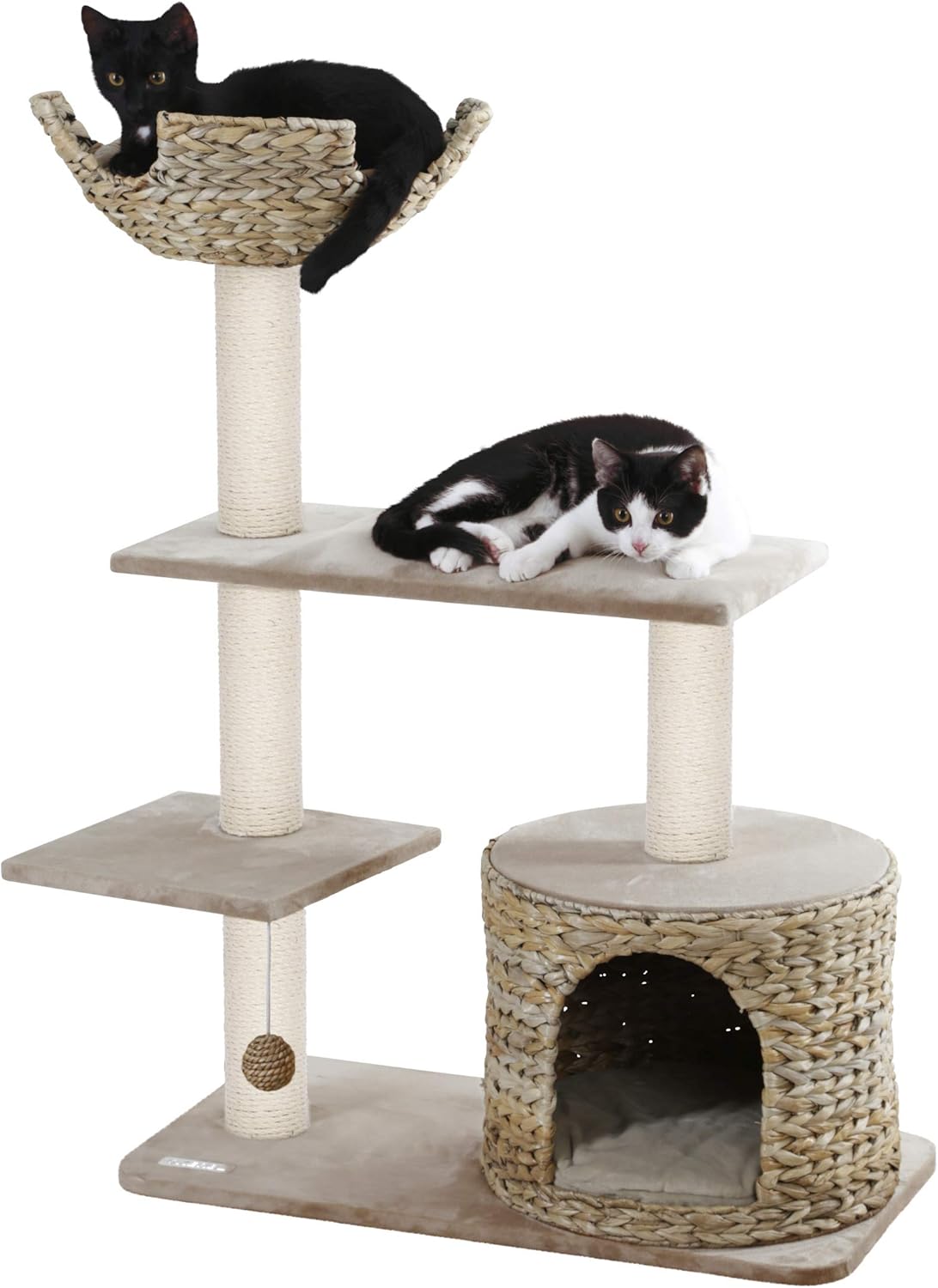 Kerbl Cat Tree Banana Leaf, 70 x 35 x 100 cm, Beige/Brown BigaMart