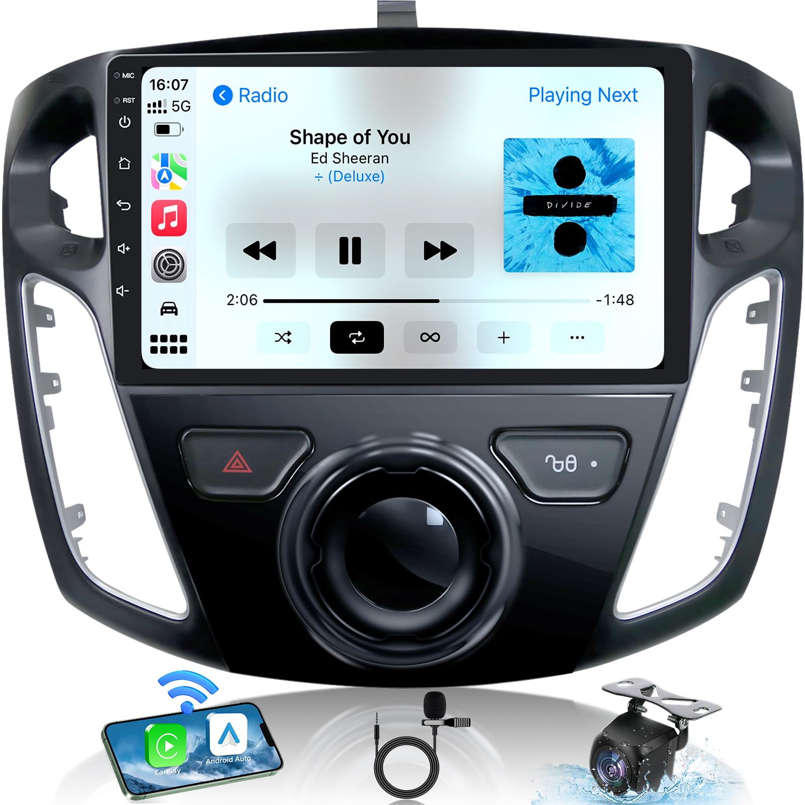 Rádio CarPlay Android 13 Para Altima 2008-2012: Tela 9 Polegadas, 5G WiFi, Câmera Traseira E 4GB RAM - Som Automotivo Completo