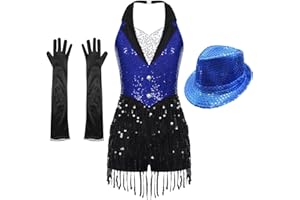 HULIJA Women Sexy Tuxedo Bodysuit Outfits Fringe Latin Dance Leotard With Gloves Hat Ballroom Dance Tops