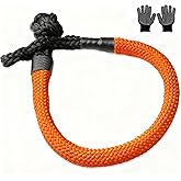 BCJCLTS Large Synthetic Soft Shackle 1 Inch x 36 Inch Rope Shackle Recovery Kit (66000 lbs Breaking Strength) Heavy Duty Tow Shackles for Off-Road, Sailing, Jeep, SUV (Orange Shackles)