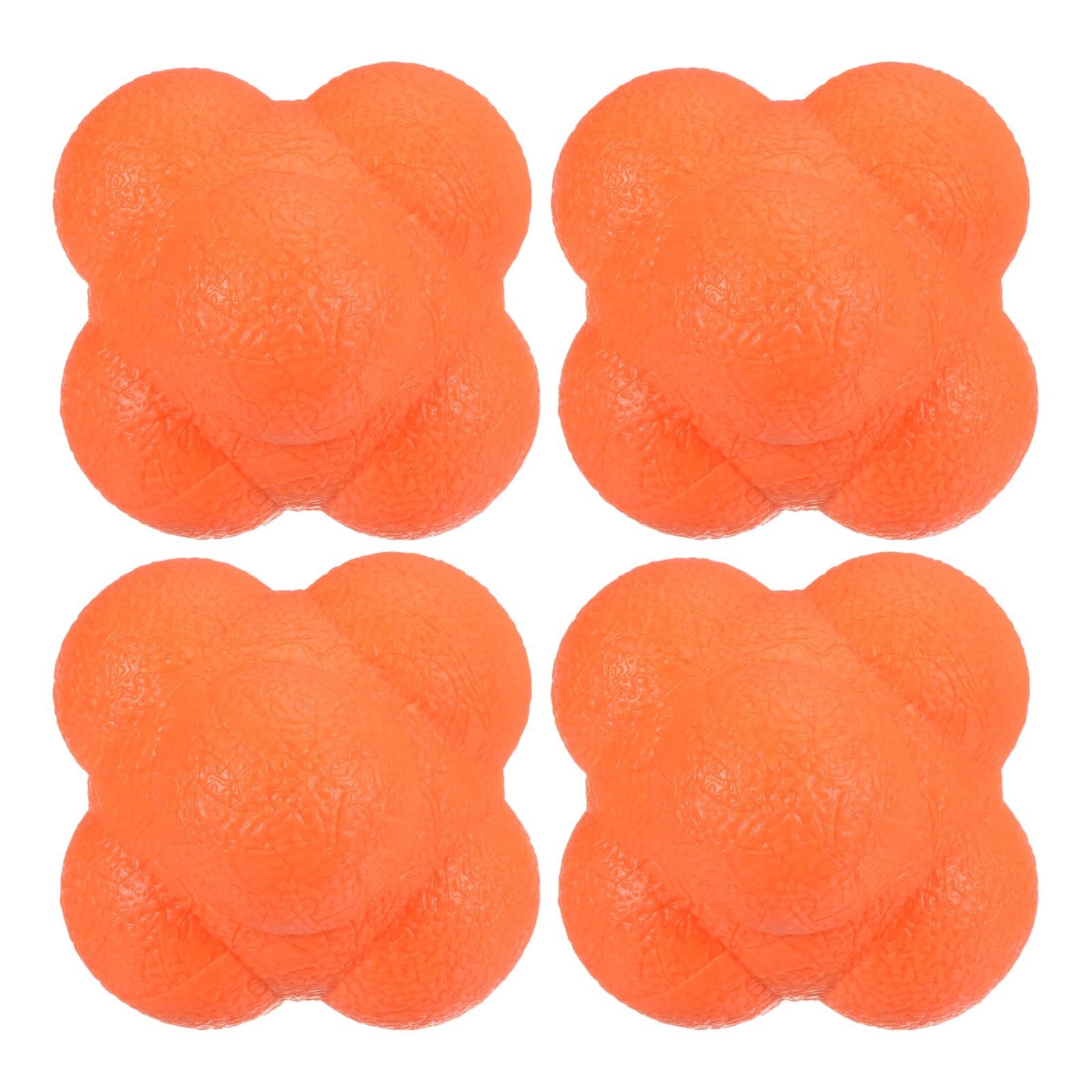 M METERXITY 4 Pack Reaction Ball - TPR High Difficulty Flexibility Training Ball Apply to Sports Exercise Daily Use (47 x 47 x 55mm, Orange)
