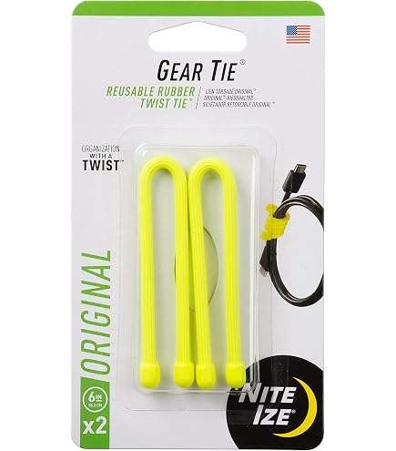 Nite Ize GT3-4PK-33 Original Gear Tie, Reusable Rubber Twist Tie