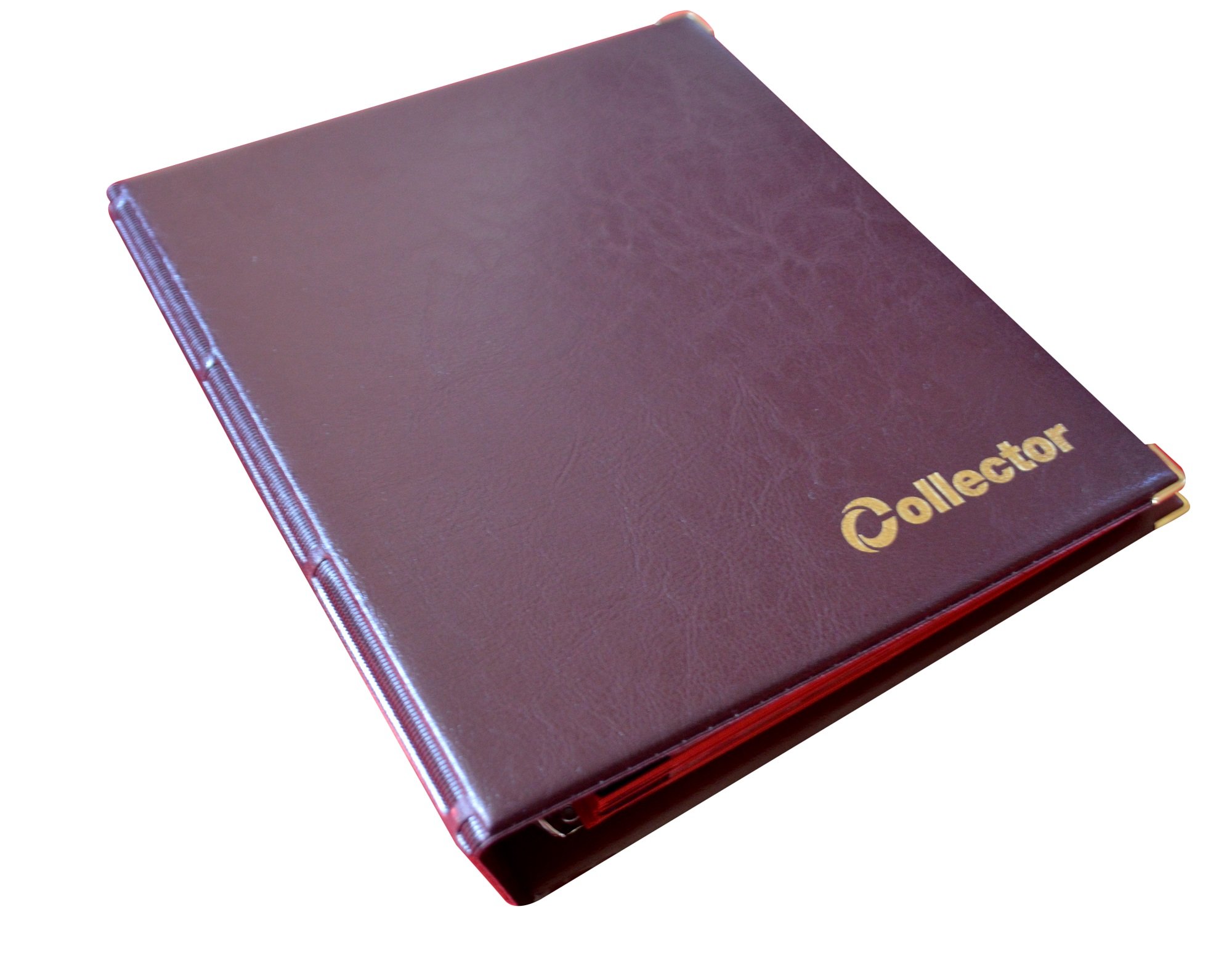 Collector Coin Album for Mix sizes coins from small till large coin - with pages and red dividers + index (Album for 221 coins, Brown)